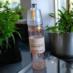Gold Glitter Sip & Spray Sports Bottle